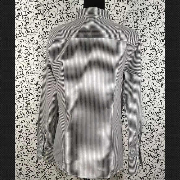 J Crew Navy Blue And White Striped Shirt - Picture 4 of 6